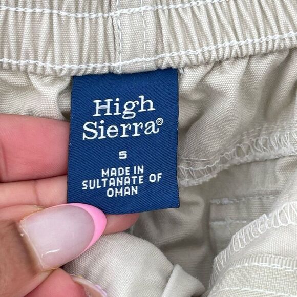 High Sierra Girls Y2K Khaki Cargo Skirt Size 5 Ruched Sides Drawstring Cotton - Picture 11 of 14